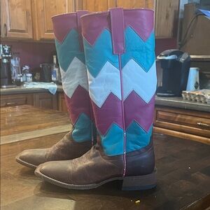 Colorful Chevron Cowboy Boots